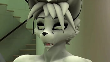 Furry con cerveza y con grandes tetas fornican en un bar