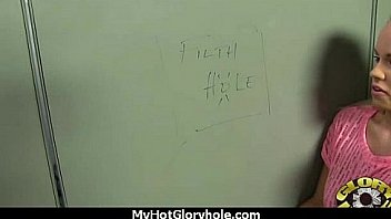 Pretty girl blowjob and facial at gloryhole 18