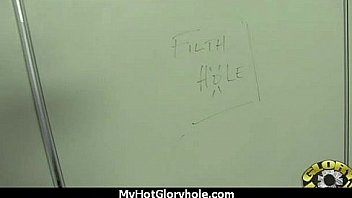 Pretty girl blowjob and facial at gloryhole 18