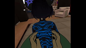 Mute cat grinds against bunny momma's clit until they both cum