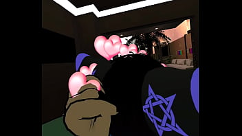 Mute cat grinds against bunny momma's clit until they both cum