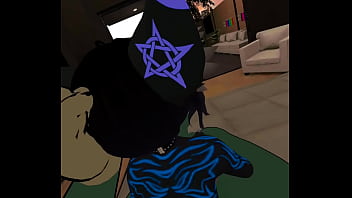 Mute cat grinds against bunny momma's clit until they both cum