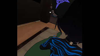 Mute cat grinds against bunny momma's clit until they both cum