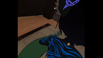 Mute cat grinds against bunny momma's clit until they both cum