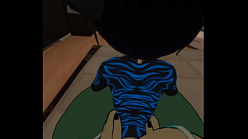 Mute cat grinds against bunny momma's clit until they both cum