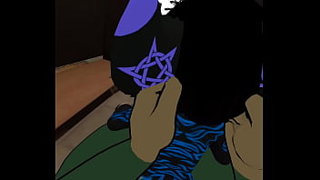 Mute cat grinds against bunny momma's clit until they both cum