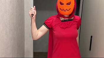 Sexy witch fucked me on halloween missionary cowgirl loud moaning pov big ass cum in mouth cum on tits