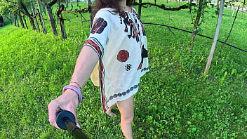 I undress and walk naked in nature amateur