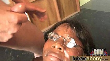 First time ebony with a group of white dicks 18