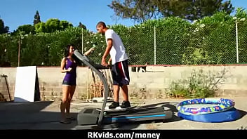 Desperate teen naked in public and fucks to pay rent 18