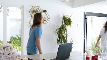 Step son tricks blind masseuse stepmom into giving him a sexual massage