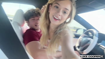 Sexy petite blonde little fucking on road trip