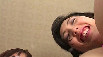 Man is s by two mistresses' gigantic tits