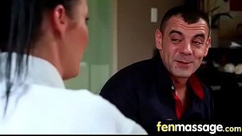 Massage girl sucks the tip for a tip 13