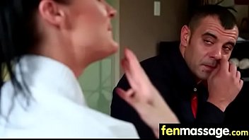 Massage girl sucks the tip for a tip 13