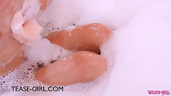 Alluring teen model had a bath