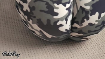 Cumming in panties fit horny babe with camo leggings and beautiful cameltoe