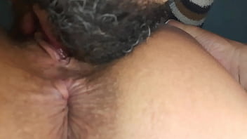 Cloueup blowjob on wife with giant clitoris