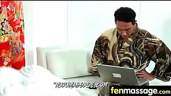 Deepthroat blowjob from big tits massage girl 1