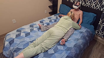 Caught watching threesome porn by step sister but she offers to help out