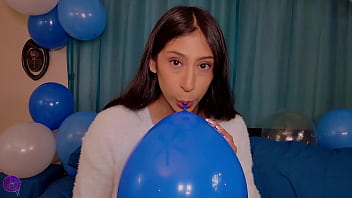 Squirting on my birthday balloons Squirting on my birthday balloons