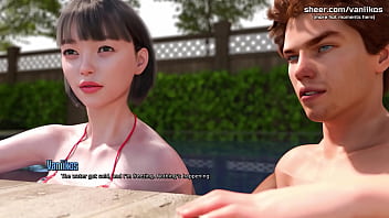 Horny femdom step cousin teen with big boobs and a perfect body rides a big cock and gets her little pussy creampied life in santa county lisc taboo hentai game part #15