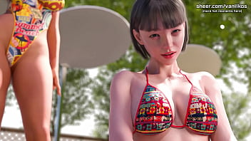 Horny femdom step cousin teen with big boobs and a perfect body rides a big cock and gets her little pussy creampied life in santa county lisc taboo hentai game part #15