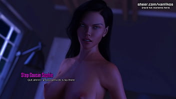 Horny femdom step cousin teen with big boobs and a perfect body rides a big cock and gets her little pussy creampied life in santa county lisc taboo hentai game part #15