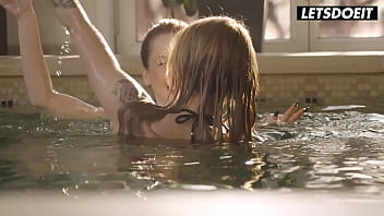 Stepsisters clara mia and lottie magne have crazy orgasms by the pool letsdoeit