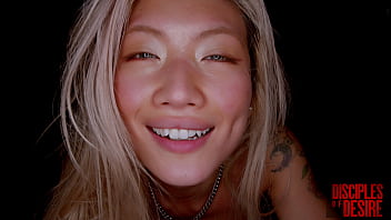 Asian beauty dolly orchid gets pounded and pissed on by tattoed spanish man