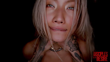 Asian beauty dolly orchid gets pounded and pissed on by tattoed spanish man