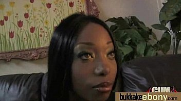 Hot ebony chick in interracial gangbang 19