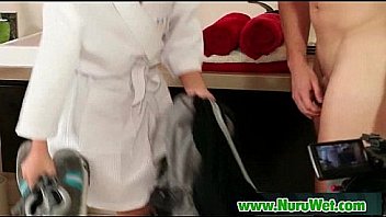Nuru massage with busty japanese masseuse who suck client dick 02