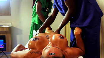 Four hands masagge ends in a rough sex with a nasty hotwife