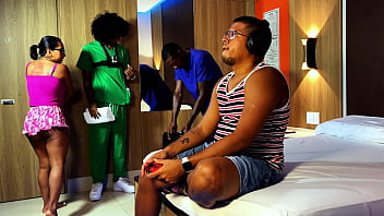 Four hands masagge ends in a rough sex with a nasty hotwife