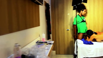 Four hands masagge ends in a rough sex with a nasty hotwife