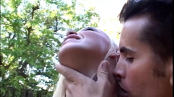 Cassie young takes it from behind then turns so her tits can be splattered