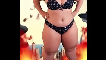 Whoops i accidentally launched a school of sharks into the sky while stomping through town as your favorite curvy giante