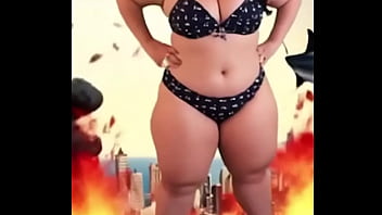 Whoops i accidentally launched a school of sharks into the sky while stomping through town as your favorite curvy giante