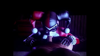 Harley quinn sucks dick in her classic suit while shaking her ass