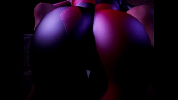 Harley quinn sucks dick in her classic suit while shaking her ass