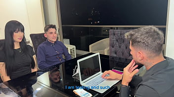 Threesome with yennifer chacon and el papi in exchange of money and passports with two big cock cum shots