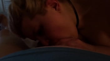 My cock being sucked by cute blonde