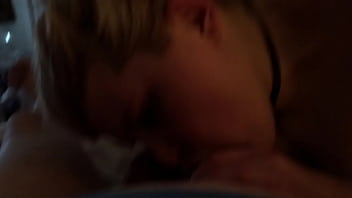 My cock being sucked by cute blonde