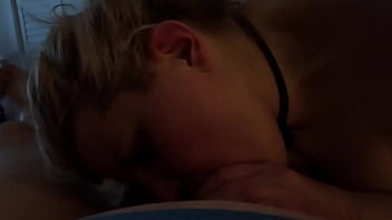 My cock being sucked by cute blonde