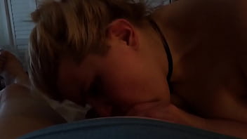 My cock being sucked by cute blonde