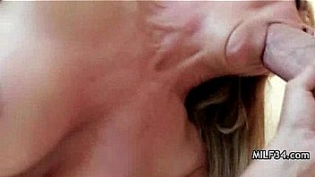 Horny milf fucked and jizzed on at home