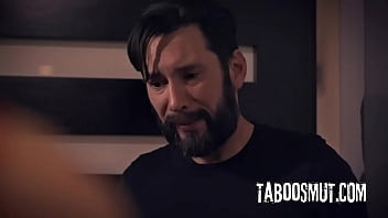 Cheating husband fucks teen whore next to his wife