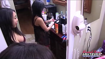 Brunette raquel love and cute blonde sabrina masturbate a juicy cock