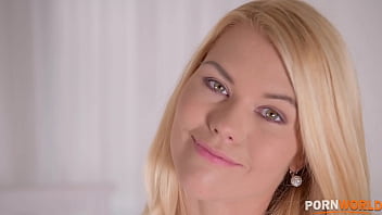 Barefoot bedroom awakening slim blonde plays with toes